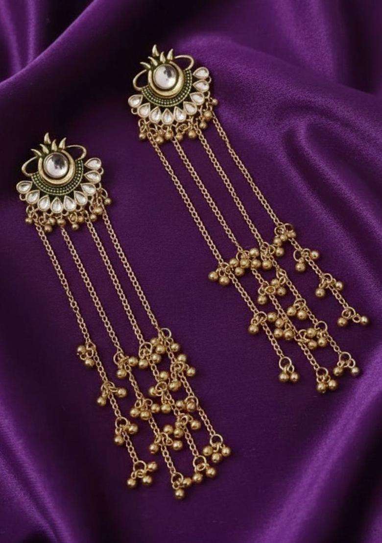 Gold-Plated Contemporary Earrings for Women | Traditional Ethnic Jewellery for Wedding & Festive Wear | Gift for Her - Indya
