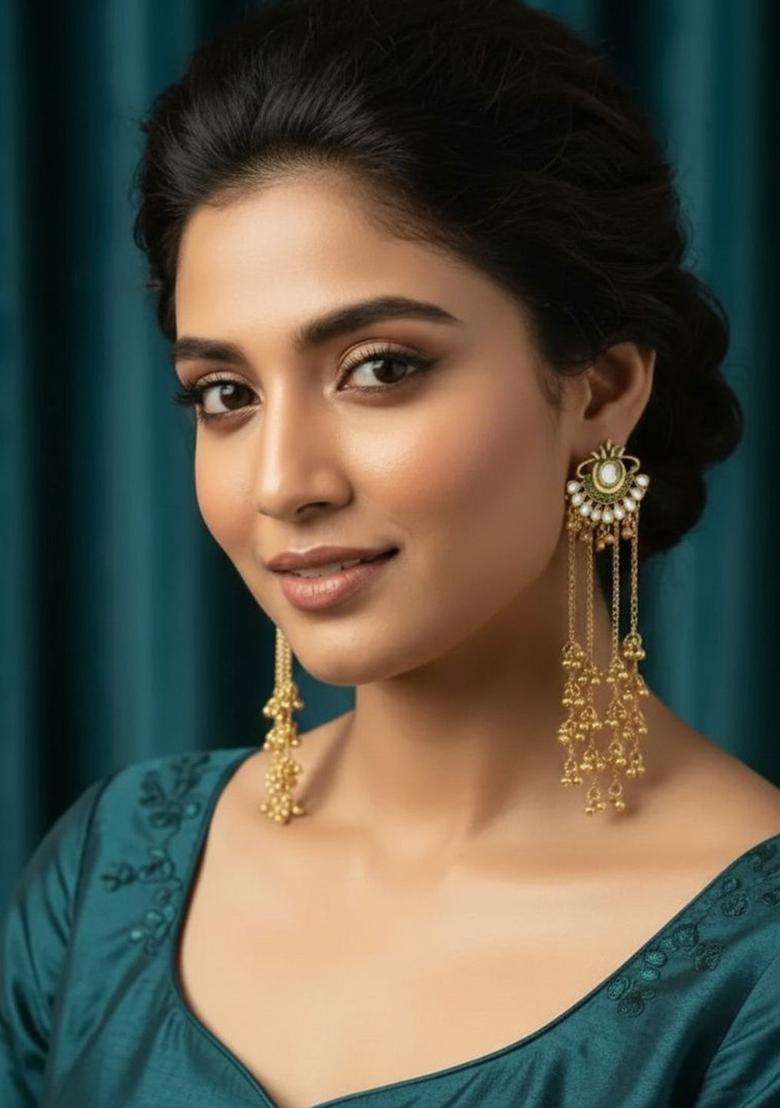 Gold-Plated Contemporary Earrings for Women | Traditional Ethnic Jewellery for Wedding & Festive Wear | Gift for Her - Indya