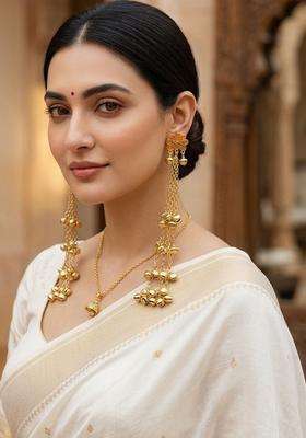 Gold-Plated Floral Drop Earrings for Women | Traditional Ethnic Jewellery for Wedding & Festive Wear | Gift for Her