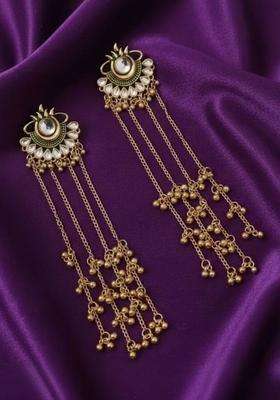 Gold-Plated Contemporary Earrings for Women | Traditional Ethnic Jewellery for Wedding & Festive Wear | Gift for Her