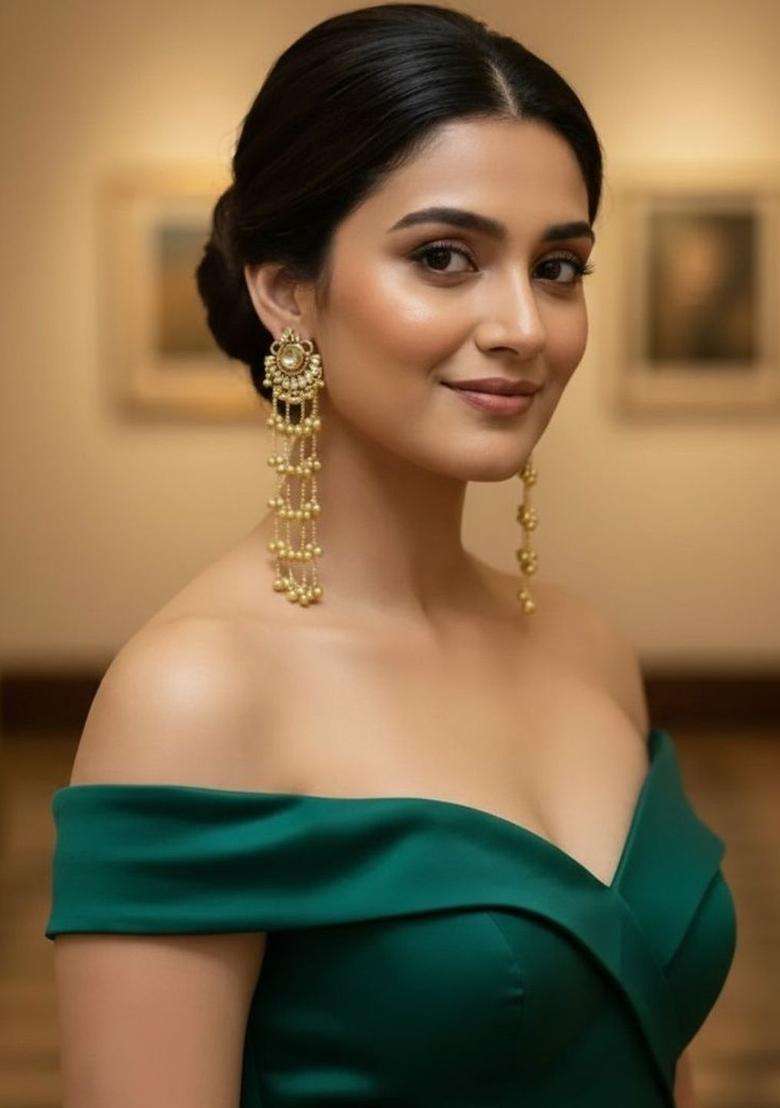 Gold-Plated Classic Drop Earrings for Women | Traditional Ethnic Jewellery for Wedding & Festive Wear | Gift for Her - Indya