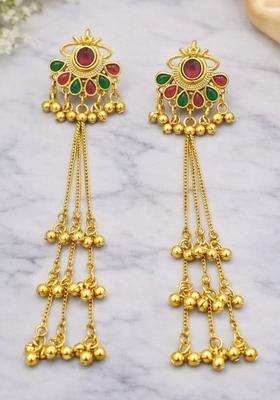Gold-Plated Floral Drop Earrings for Women | Traditional Ethnic Jewellery for Wedding & Festive Wear | Gift for Her