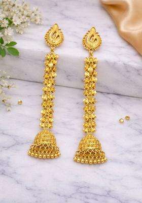 Gold-Plated Peacock Shaped Jhumkas Earrings for Women | Traditional Ethnic Jewellery for Wedding & Festive Wear | Gift for Her