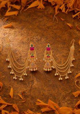 Gold-Plated Contemporary Jhumkas Earrings for Women | Traditional Ethnic Jewellery for Wedding & Festive Wear | Gift for Her