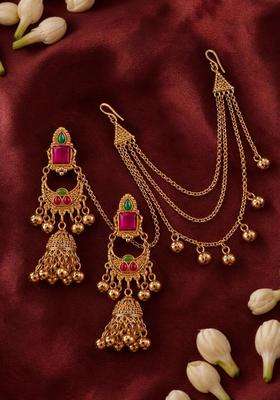Gold-Plated Contemporary Jhumkas Earrings for Women | Traditional Ethnic Jewellery for Wedding & Festive Wear | Gift for Her