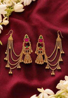 Gold-Plated Contemporary Jhumkas Earrings for Women | Traditional Ethnic Jewellery for Wedding & Festive Wear | Gift for Her