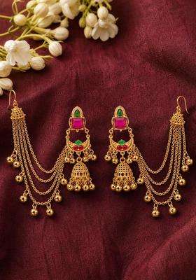 Gold-Plated Contemporary Jhumkas Earrings for Women | Traditional Ethnic Jewellery for Wedding & Festive Wear | Gift for Her