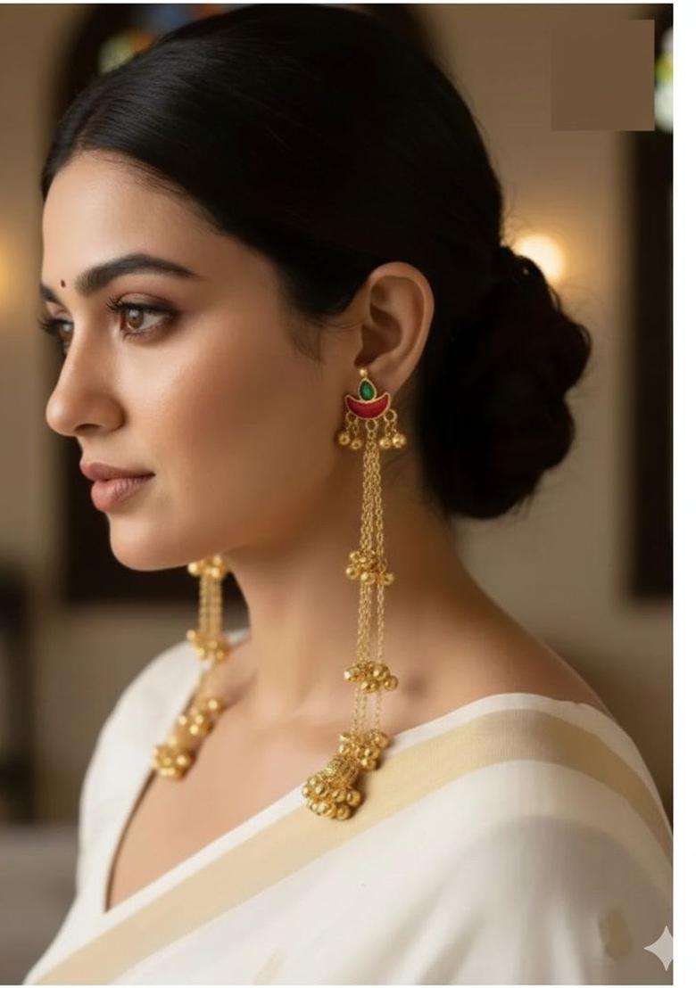 Gold-Plated Contemporary Drop Earrings for Women | Traditional Ethnic Jewellery for Wedding & Festive Wear | Gift for Her - Indya