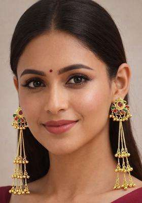 Gold-Plated Floral Drop Earrings for Women | Traditional Ethnic Jewellery for Wedding & Festive Wear | Gift for Her