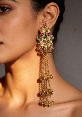 Gold-Plated Floral Drop Earrings for Women | Traditional Ethnic Jewellery for Wedding & Festive Wear | Gift for Her