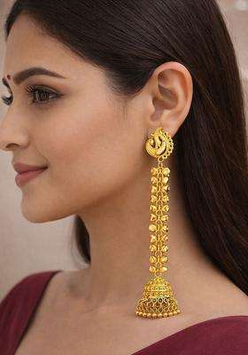 Gold-Plated Peacock Shaped Jhumkas Earrings for Women | Traditional Ethnic Jewellery for Wedding & Festive Wear | Gift for Her