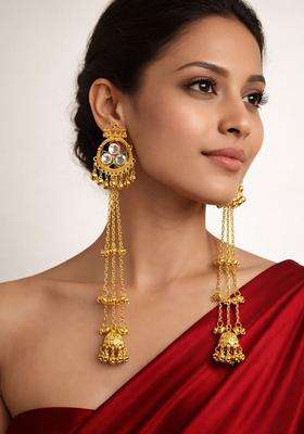 Gold-Plated Circular Drop Earrings for Women | Traditional Ethnic Jewellery for Wedding & Festive Wear | Gift for Her