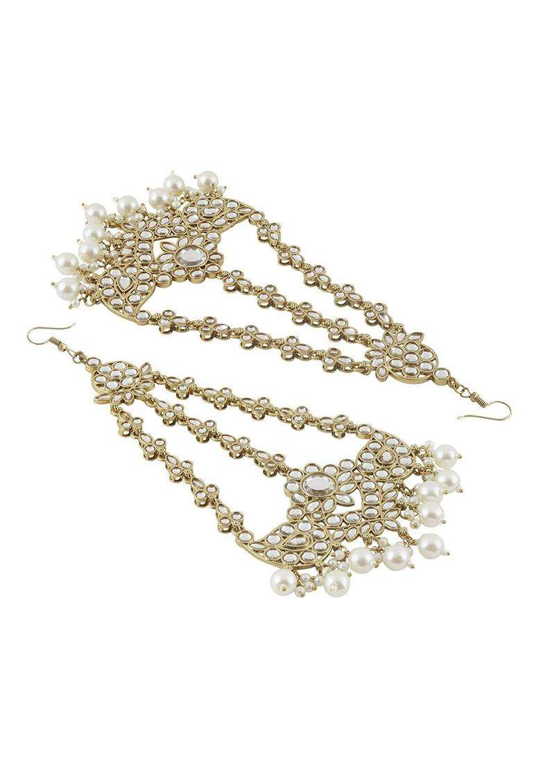 Gold-Plated Beads Beaded Contemporary Drop Earrings for Women | Traditional Ethnic Jewellery for Wedding & Festive Wear | Gift for Her - Indya