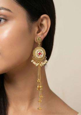 Circular Drop Earrings for Women | Traditional Ethnic Jewellery for Wedding & Festive Wear | Gift for Her