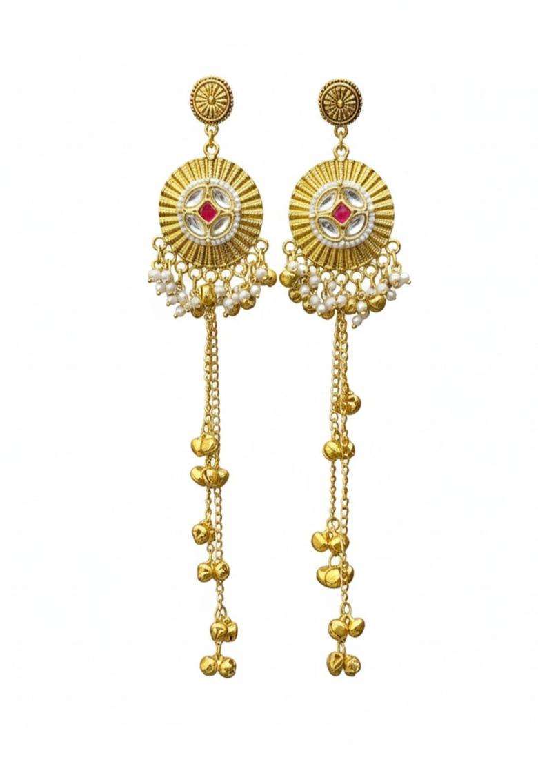 Circular Drop Earrings for Women | Traditional Ethnic Jewellery for Wedding & Festive Wear | Gift for Her - Indya