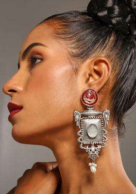 Silver-Plated Contemporary Drop Earrings for Women | Fusion Party & Festive Wear | Gift for Her