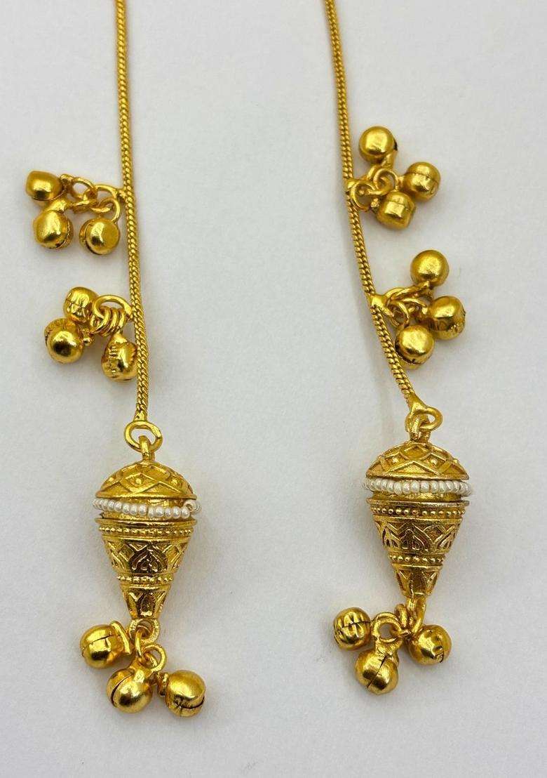 Gold-Plated Contemporary Long Drop Kashmiri Earrings for Women | Traditional Ethnic Jewellery for Wedding & Festive Wear | Gift for Her - Indya