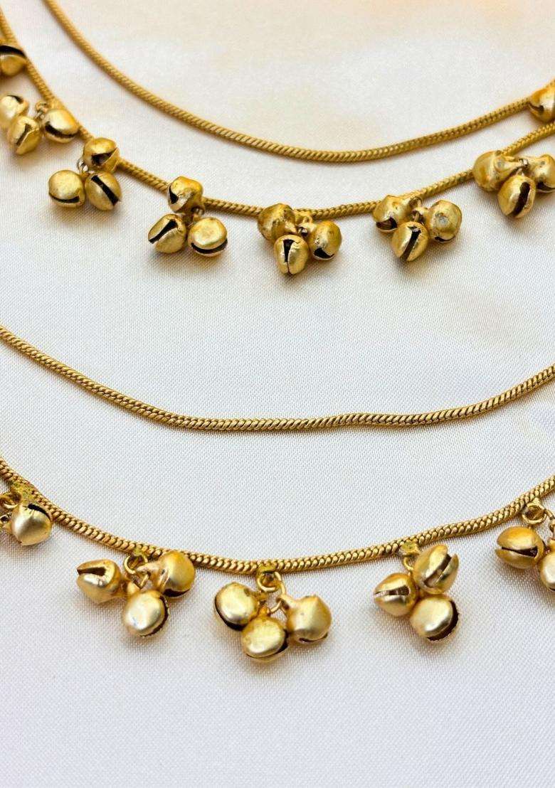 Gold-Plated Green Kundan & Zirconia Kan Chain Jhumka Drop Earrings for Women | Traditional Ethnic Jewellery for Wedding & Festive Wear | Gift for Her - Indya