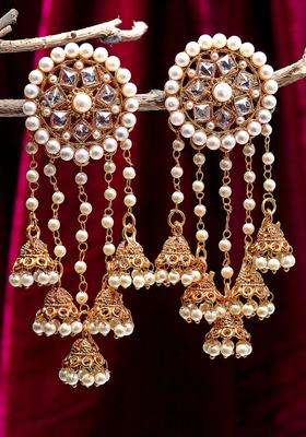 Gold-Plated Circular Drop Earrings for Women | Traditional Ethnic Jewellery for Wedding & Festive Wear | Gift for Her