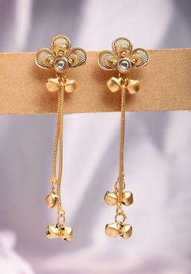 Gold-Plated Floral Drop Earrings for Women | Traditional Ethnic Jewellery for Wedding & Festive Wear | Gift for Her