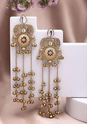 Gold-Plated Geometric Drop Earrings for Women | Traditional Ethnic Jewellery for Wedding & Festive Wear | Gift for Her