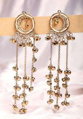 Gold-Plated Circular Drop Earrings for Women | Traditional Ethnic Jewellery for Wedding & Festive Wear | Gift for Her