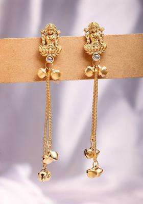 Gold-Plated Contemporary Drop Earrings for Women | Traditional Ethnic Jewellery for Wedding & Festive Wear | Gift for Her