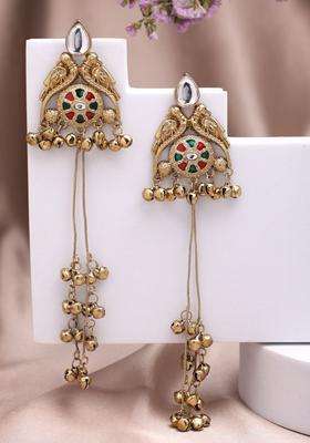 Gold-Plated Geometric Drop Earrings for Women | Traditional Ethnic Jewellery for Wedding & Festive Wear | Gift for Her