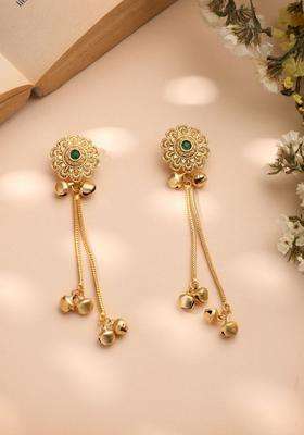 Gold-Plated Floral Drop Earrings for Women | Traditional Ethnic Jewellery for Wedding & Festive Wear | Gift for Her
