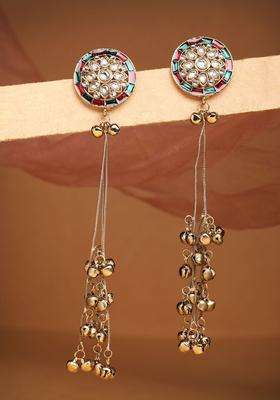 Gold-Plated Circular Drop Earrings for Women | Traditional Ethnic Jewellery for Wedding & Festive Wear | Gift for Her