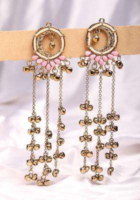 Gold-Plated Circular Drop Earrings for Women | Traditional Ethnic Jewellery for Wedding & Festive Wear | Gift for Her