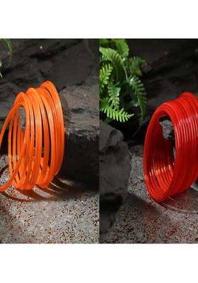 Orange Bangle for Women | Traditional Temple Jewellery for Wedding & Festive Wear | Gift for Her
