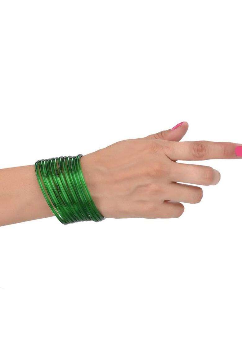 Green Bangle for Women | Traditional Temple Jewellery for Wedding & Festive Wear | Gift for Her - Indya