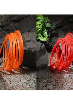Orange Bangle for Women | Traditional Temple Jewellery for Wedding & Festive Wear | Gift for Her