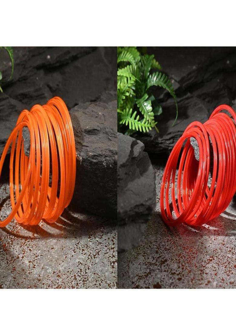 Orange Bangle for Women | Traditional Temple Jewellery for Wedding & Festive Wear | Gift for Her - Indya