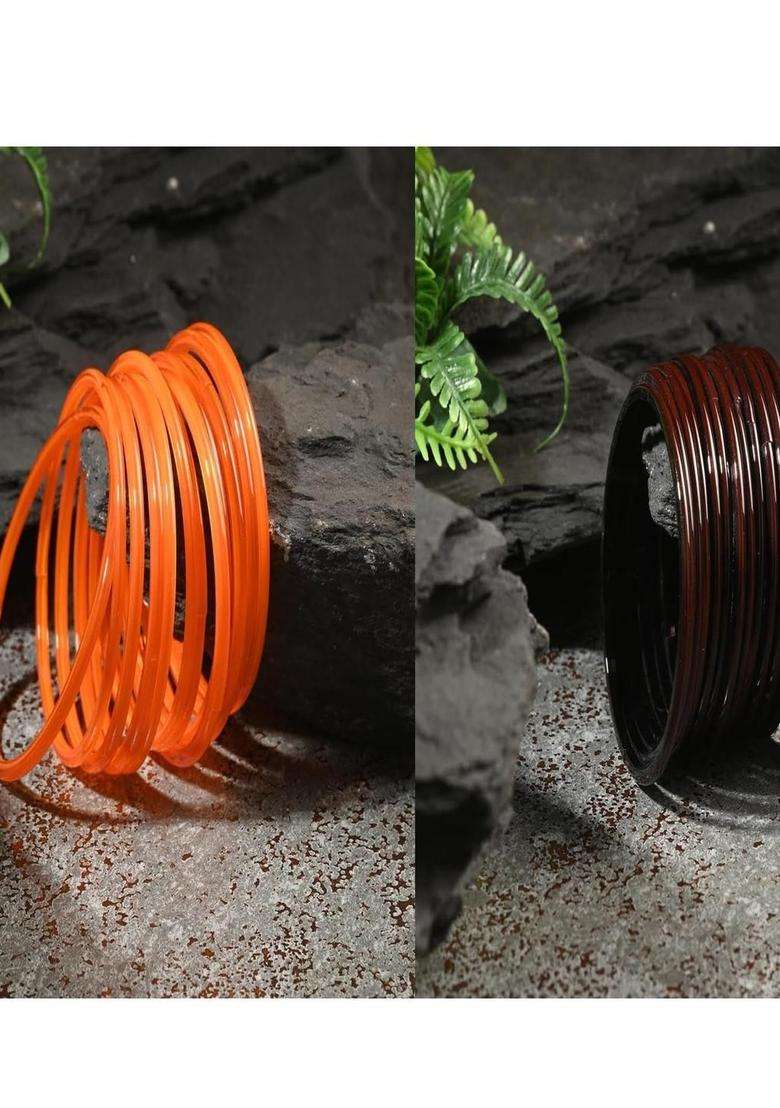 Orange Bangle for Women | Traditional Temple Jewellery for Wedding & Festive Wear | Gift for Her - Indya