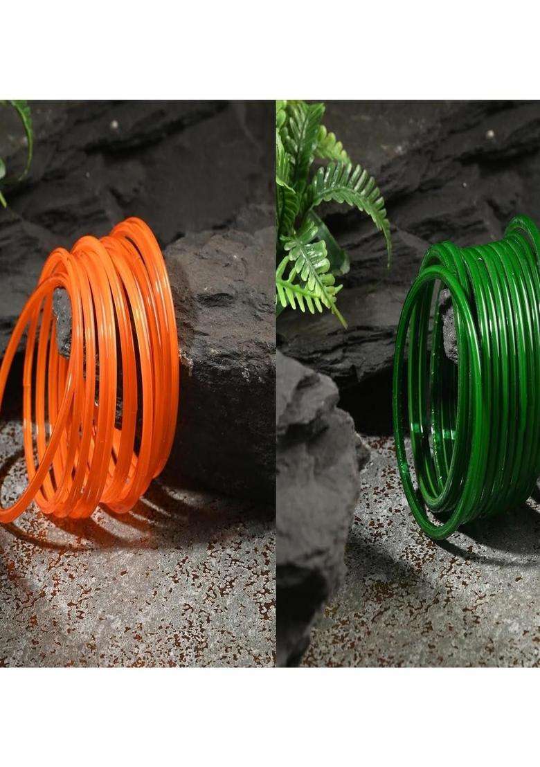 Orange Bangle for Women | Traditional Temple Jewellery for Wedding & Festive Wear | Gift for Her - Indya