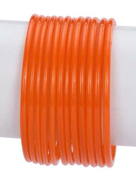 Orange Bangle for Women | Traditional Temple Jewellery for Wedding & Festive Wear | Gift for Her