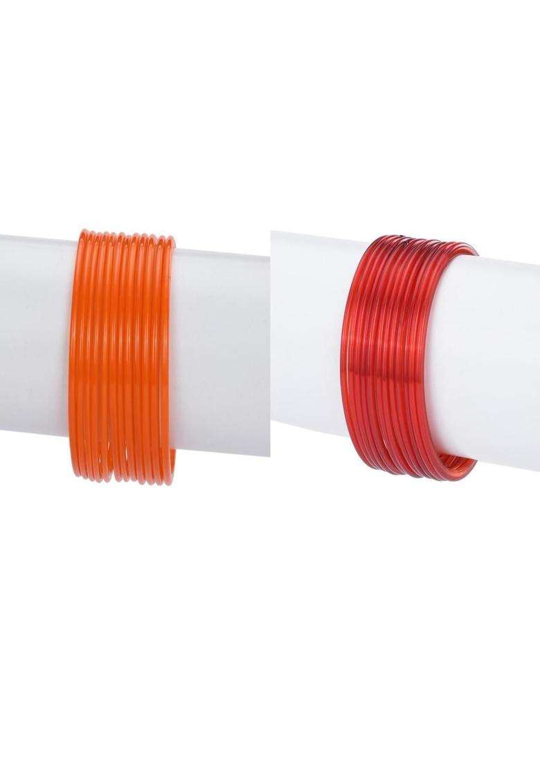 Orange Bangle for Women | Traditional Temple Jewellery for Wedding & Festive Wear | Gift for Her - Indya