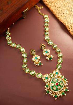 Gold-Plated Temple Kundan Choker Necklace and Earrings for Women | Traditional Temple Jewellery for Wedding & Festive Wear | Gift for Her