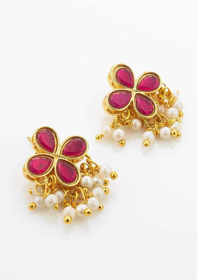Gold-Plated Temple Kundan Choker Necklace and Earrings for Women | Traditional Temple Jewellery for Wedding & Festive Wear | Gift for Her - Indya