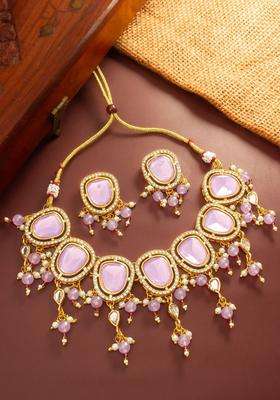 Gold-Plated Temple Kundan Choker Necklace and Earrings for Women | Traditional Temple Jewellery for Wedding & Festive Wear | Gift for Her