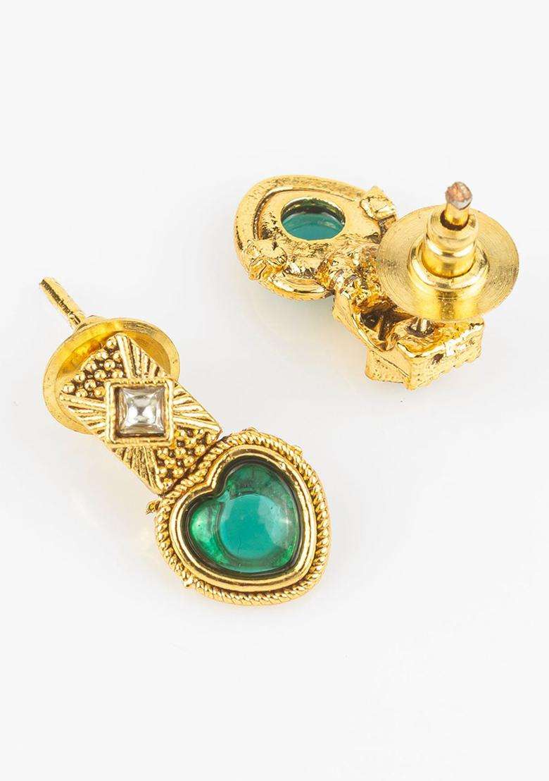 Kundan-Studded Jewellery Set for Women | Traditional Temple Jewellery for Wedding & Festive Wear | Gift for Her - Indya