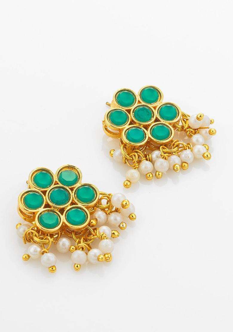 Gold-Plated Temple Kundan Choker Necklace and Earrings for Women | Traditional Temple Jewellery for Wedding & Festive Wear | Gift for Her - Indya