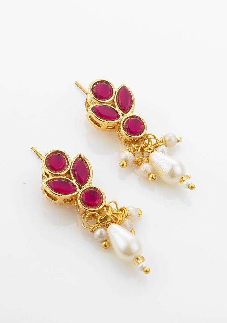 Gold-Plated Temple Kundan Choker Necklace and Earrings for Women | Traditional Temple Jewellery for Wedding & Festive Wear | Gift for Her - Indya