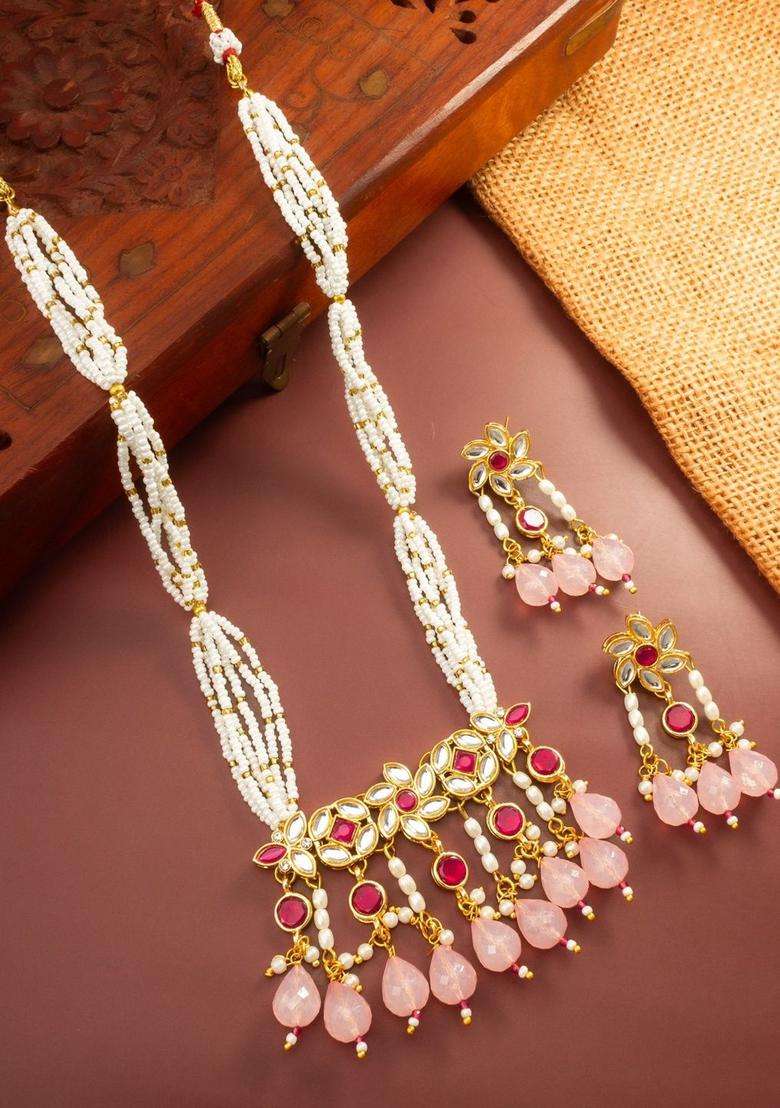 Gold-Plated Temple Kundan Choker Necklace and Earrings for Women | Traditional Temple Jewellery for Wedding & Festive Wear | Gift for Her - Indya