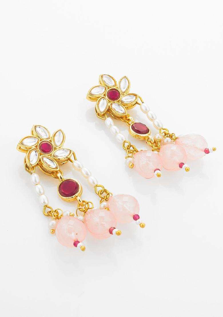 Gold-Plated Temple Kundan Choker Necklace and Earrings for Women | Traditional Temple Jewellery for Wedding & Festive Wear | Gift for Her - Indya
