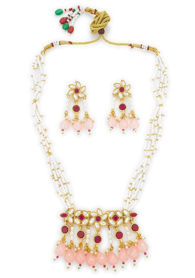 Gold-Plated Temple Kundan Choker Necklace and Earrings for Women | Traditional Temple Jewellery for Wedding & Festive Wear | Gift for Her - Indya