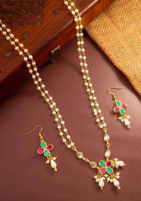 Gold-Plated Temple Kundan Choker Necklace and Earrings for Women | Traditional Temple Jewellery for Wedding & Festive Wear | Gift for Her