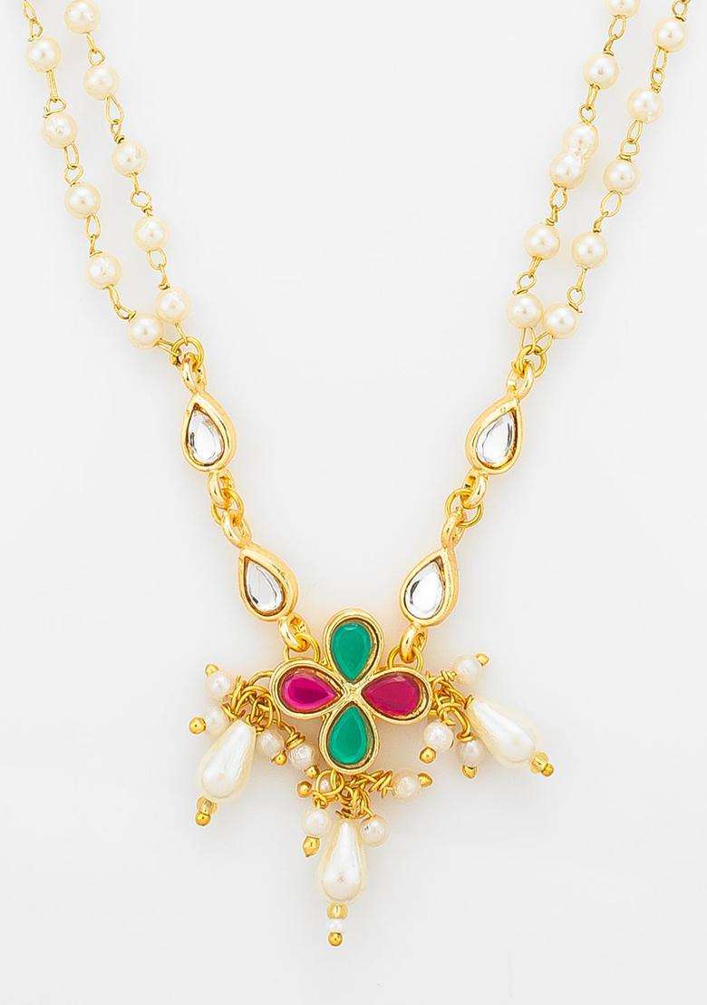Gold-Plated Temple Kundan Choker Necklace and Earrings for Women | Traditional Temple Jewellery for Wedding & Festive Wear | Gift for Her - Indya